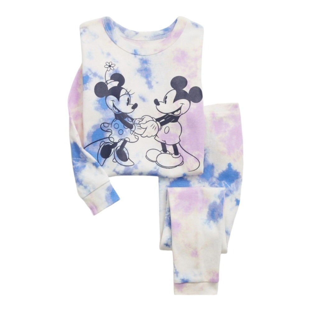 Baby Gap Disney Mickey Minnie Mouse Tie Dye Pajama Set 5Y Organic Cotton NEW